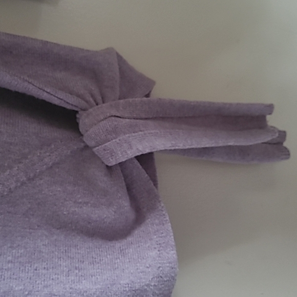 J. Crew Tie-Waist Boatneck Sweater Black Wool Blend Iight purple Size Medium - Picture 10 of 13